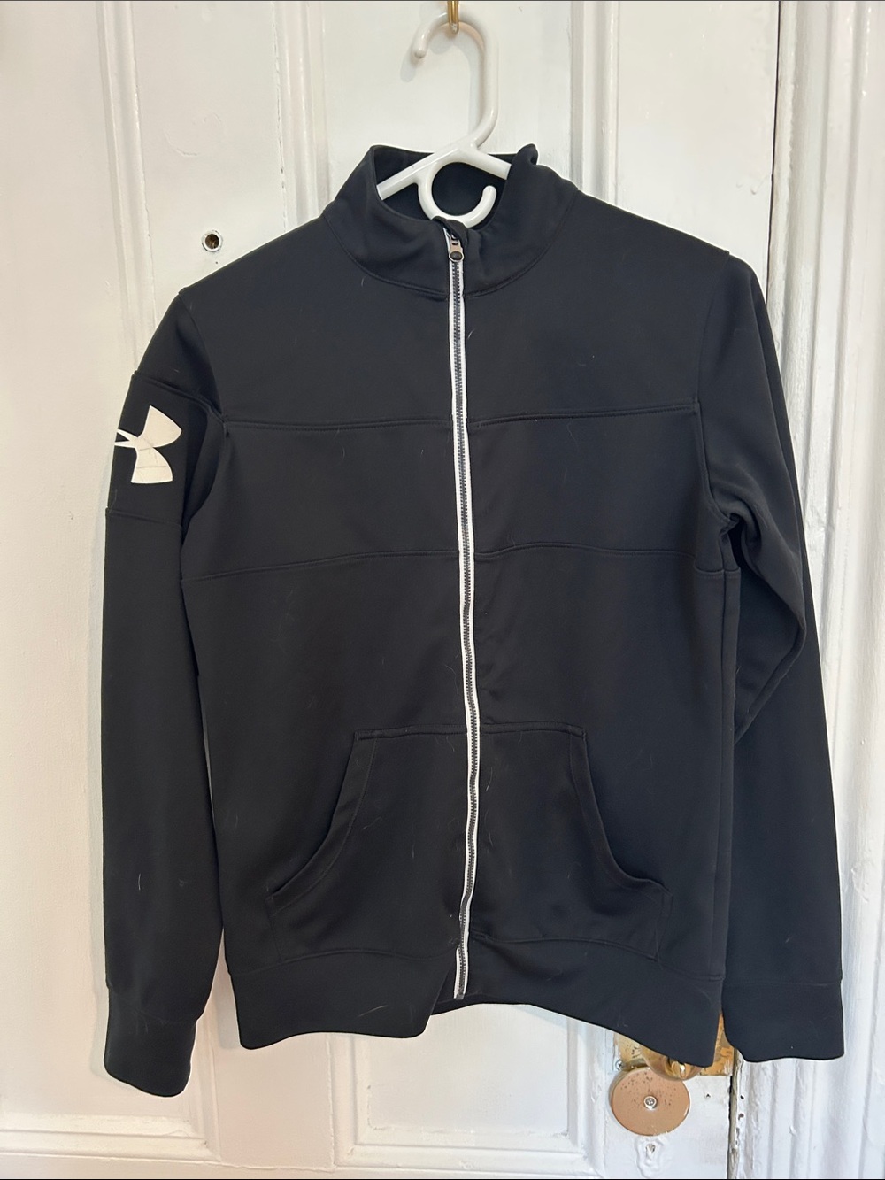 Under Armour Women’s Black Zip-Up Performance Jacket with White Zip